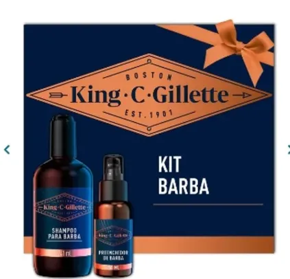 Kit King C. Gillette para Barba Shampoo 241ml + Sérum Preenchedor 50ml