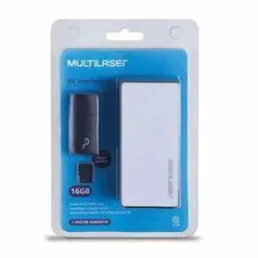 KIT POWER BANK 4000 MAH + PENDRIVE + CARTÃO DE MEMÓRIA MICRO SD CLASSE 10 16GB PRETO MULTILASER - MC220