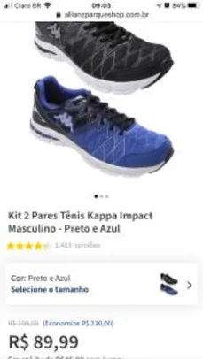 [Retirada na loja Magazine Luiza] Tênis Kappa Impact Masculino - R$90