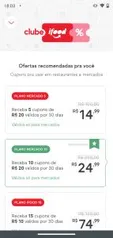 [Clube iFood] 5 cupons de R$20 para mercado por R$15