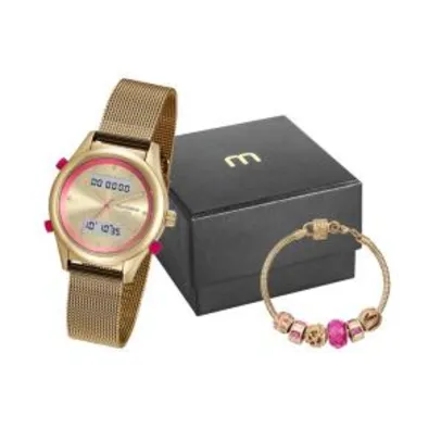 Relógio Feminino Anadigi Mondaine 99120LPMVDE5K1 com Pulseira – Dourado | R$ 132