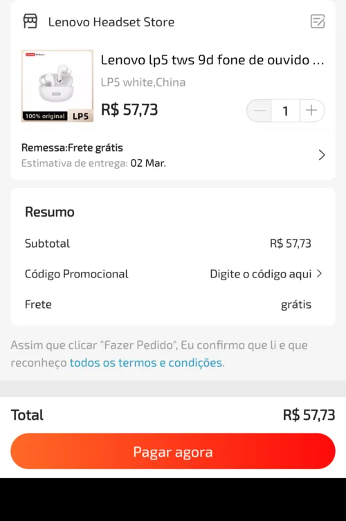 Imagem na descrição da promoção