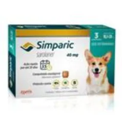 [KIT C/ 3] Antipulgas Zoetis Simparic 40 Mg Cães 10 A 20 Kg