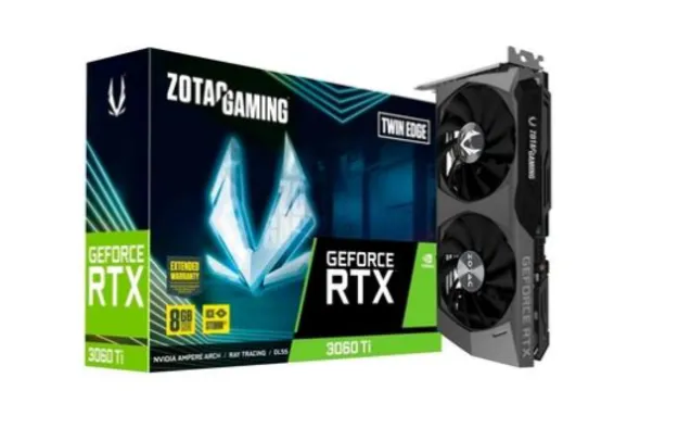 Placa de Vídeo Zotac NVIDIA GeForce RTX 3060 Ti Twin Edge LHR, 8GB, 14.0 Gbps, GDDR6, DLSS, Ray Tracing - ZT-A30610E-10MLHR