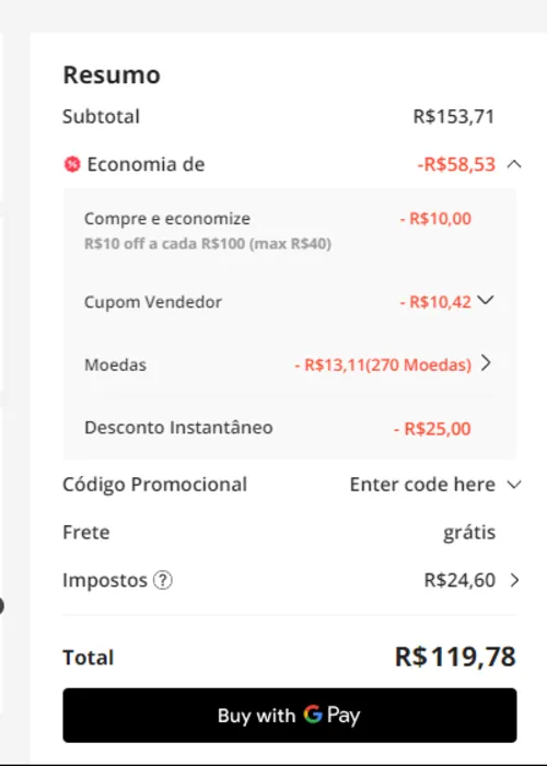 Imagem na descrição da promoção