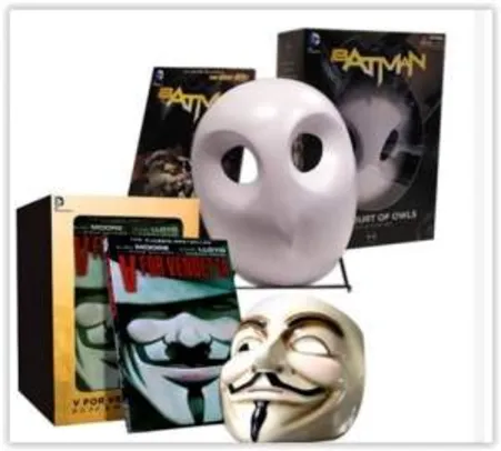 [Submarino] Kit Livro Batman: The Court of Owls Mask and Book Set + Box Set: V for Vendeta - Deluxe Collector  por R$ 106