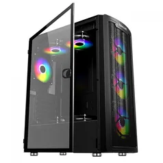 Gabinete Gamer Redragon Bluestreak, Mid Tower, Vidro Temperado, Black - GC-MA211 | R$286