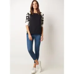 Calça LE LIS BLANC Aline Skinny Stars Jeans Azul Feminina - R$120