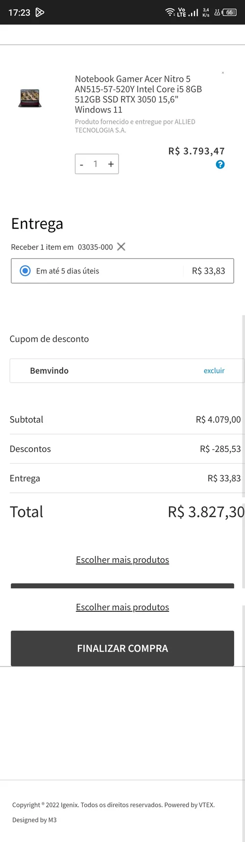 Imagem na descrição da promoção