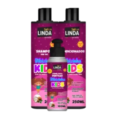Kit Sallon Linda Kids Shampoo + Condicionador + Creme Pentear Bibizinha