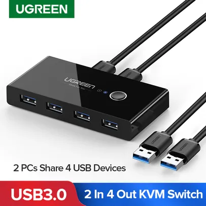 Hub USB-C Ugreen USB 3.0 com Suporte para Dois Computadores R$109