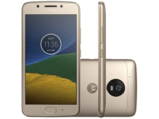 Smartphone Moto G5 32GB Ouro Dual Chip 4G - Câm. 13MP + Selfie 5MP Tela 5" Octa Core Desbl