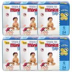 Fralda Turma da Mônica Baby Jumbo G – 144 Unidades