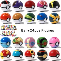 [Taxa Inclusa] Pokebola + 24 Pokemons miniaturas