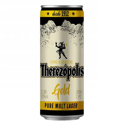 Cerveja Therezópolis Puro Malte Gold Lager Lata 350ml