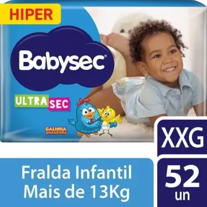 FRALDA BABYSEC GALINHA PINTADINHA ULTRASEC HIPER TAMANHO XXG 52 UNIDADES