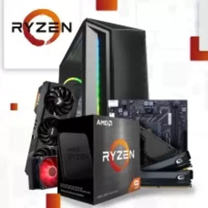 PC Gamer Ryzen 5600+ RX6600+ 16GB RAM(2x8) Corsair 3200MHZ+ B550M+ fonte 650W Gigabyte+ SSD 500GB 