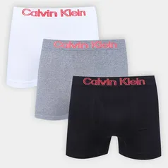 Kit Cueca Boxer Calvin Klein C/ 3 Peças - Tamanho P M GG