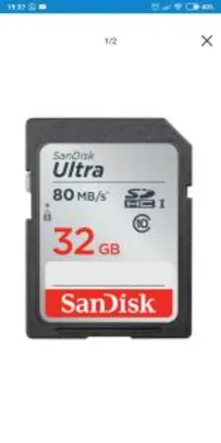 Cartao De Memoria Sdhc 32gb Sandisk Ultra 80mb/S - R$28