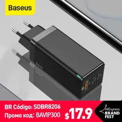 Carregador GaN Baseus 65W | R$82