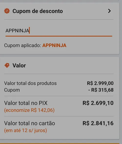 Imagem na descrição da promoção