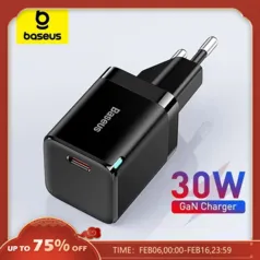 [C. Nova R$17,22] Carregador GaN3 BASEUS - 30W