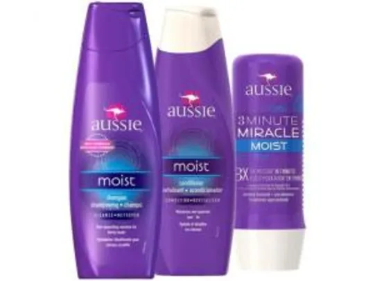 Kit Aussie Moist (Shampoo, Condicionador e Máscara) - R$50