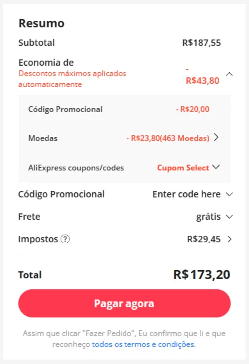 Imagem na descrição da promoção