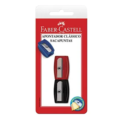 Apontador Simples Clássico, Faber-Castell, SM/060100ZF, Cores Sortidas