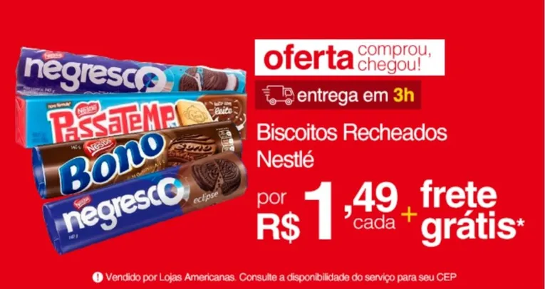 [APP+AME] Biscoitos Recheados Nestlé | R$1