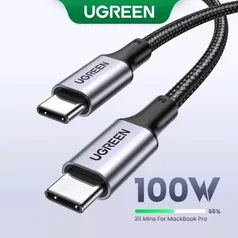 Cabo Carregador Rápido UGREEN PD QC PPS 100W 60W 20V 5A USB Tipo C