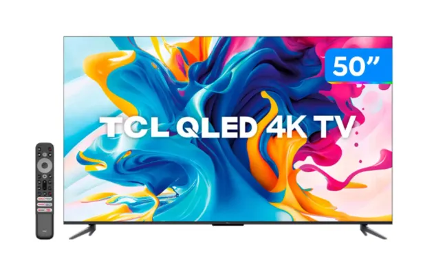 (C OURO) Smart TV 50” 4K  QLED TCL C645 Wi-Fi Bluetooth