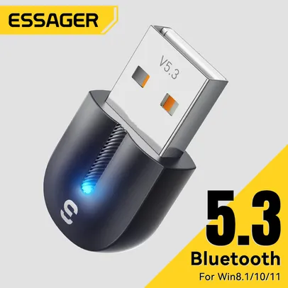 [Taxa inclusa] Adaptador Bluetooth 5.3 Essager, USB - Para PC e Notebook