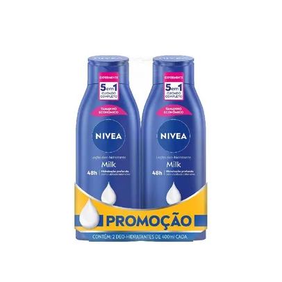 Kit Loção Hidratante Corporal Nivea Milk 400ml - 2 Unidades