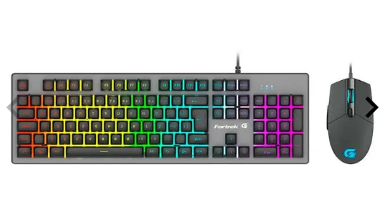 Kit Teclado e Mouse Fortrek Ranger Rainbow Grafite, 70551