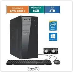 Computador Desktop Easypc Intel Core I7 8Gb Hd 2Tb Windows 10 por R$ 7