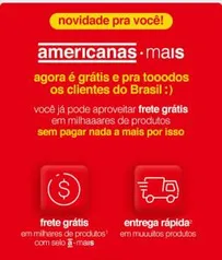 Frete grátis no site das Lojas Americanas