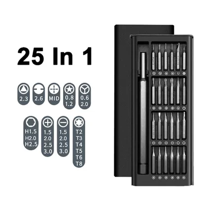 [C. Nova R$8.97] 25em 1 kit chave de fenda bits magnéticos phillips torx hex precisão