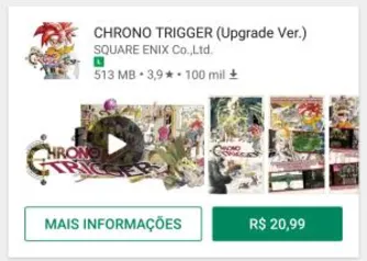 Chrono Trigger com 50%OFF na Playstore - R$21