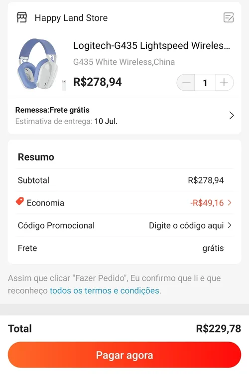 Imagem na descrição da promoção