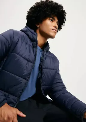 Jaqueta Básica Masculina Puffer Com Capuz Hering