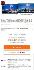 Smart TV 65" Samsung 65TU8000 Ultra HD 4k | R$3.400