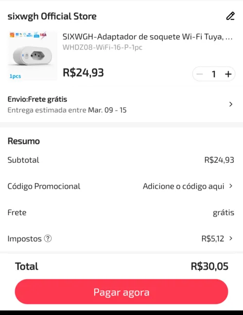 Imagem na descrição da promoção