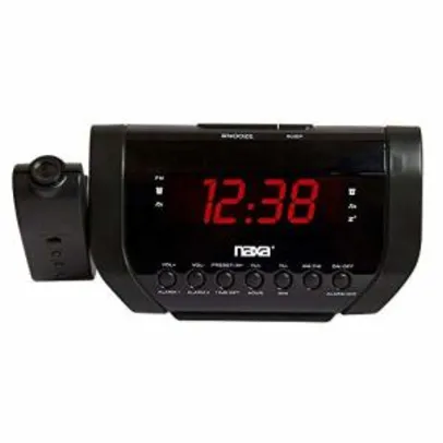 Rádio- relógio digital AM/FM com projetor de horas | R$112