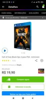 Call of Duty Black Ops 4 Ps4 | R$20