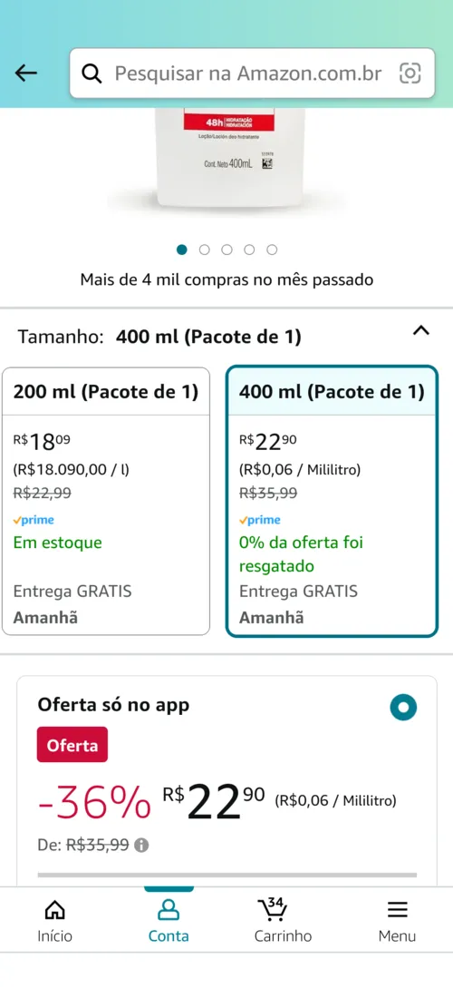 Imagem na descrição da promoção