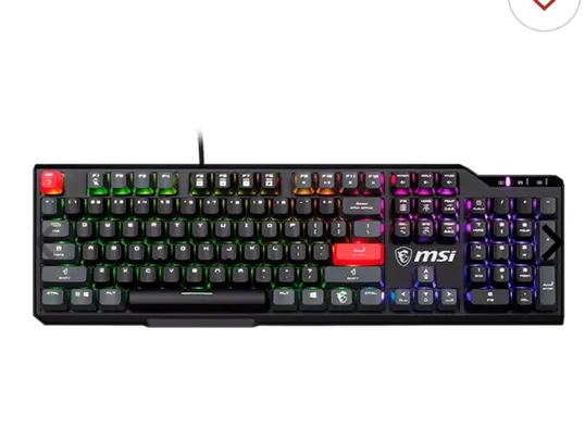 Teclado Mecanico MSI Vigor GK41, RGB, Switch Kailh Vermelho, Preto, VIGOR-GK41-DUSK-LR-US