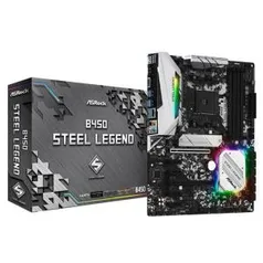 Placa Mae ASROCK B450 Steel Legend AM4 USB 3.1 GEN1 / TYPE-C / DDR4 / Displayport, HDMI