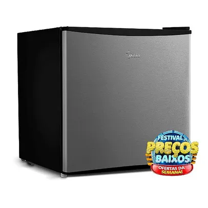 Frigobar Midea Black com Inox 45 Litros Compartimento Extra Frio