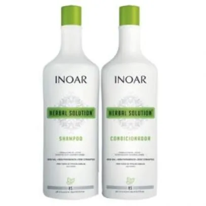 Kit Inoar Herbal Solution: Shampoo 1L + Condicionador 1L - Sem Sal, proporciona Suavidade, Hidratação e Brilho 34,90